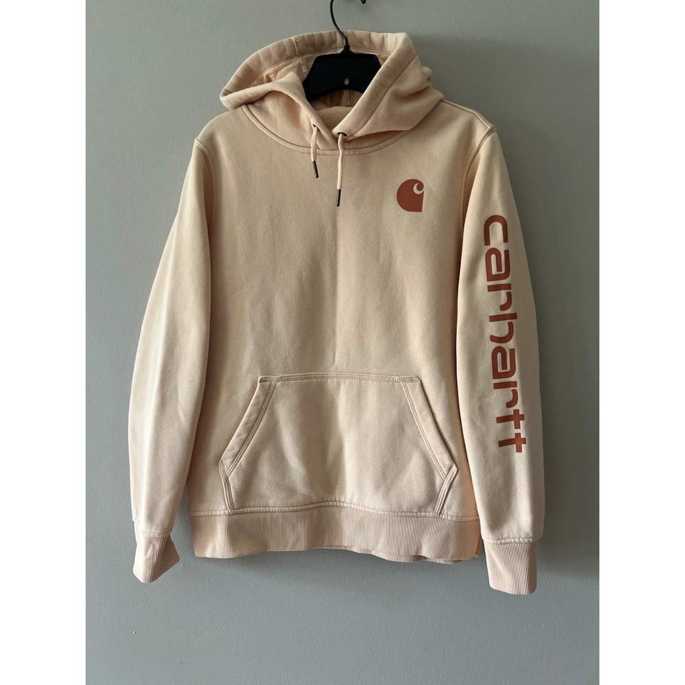 Girl's Carhartt Peach Orange Relaxed Fit Hoodie Medium 8/10